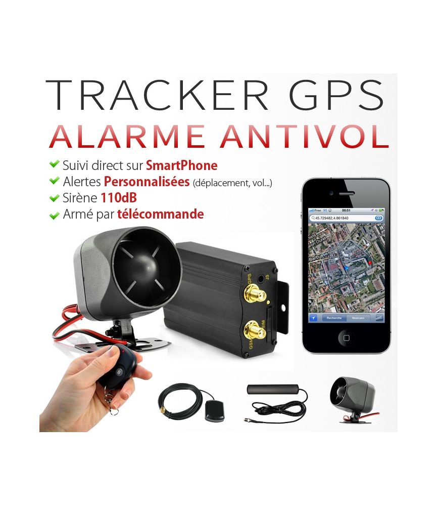 Traceur GPS Voiture Alarme Anti-Vol