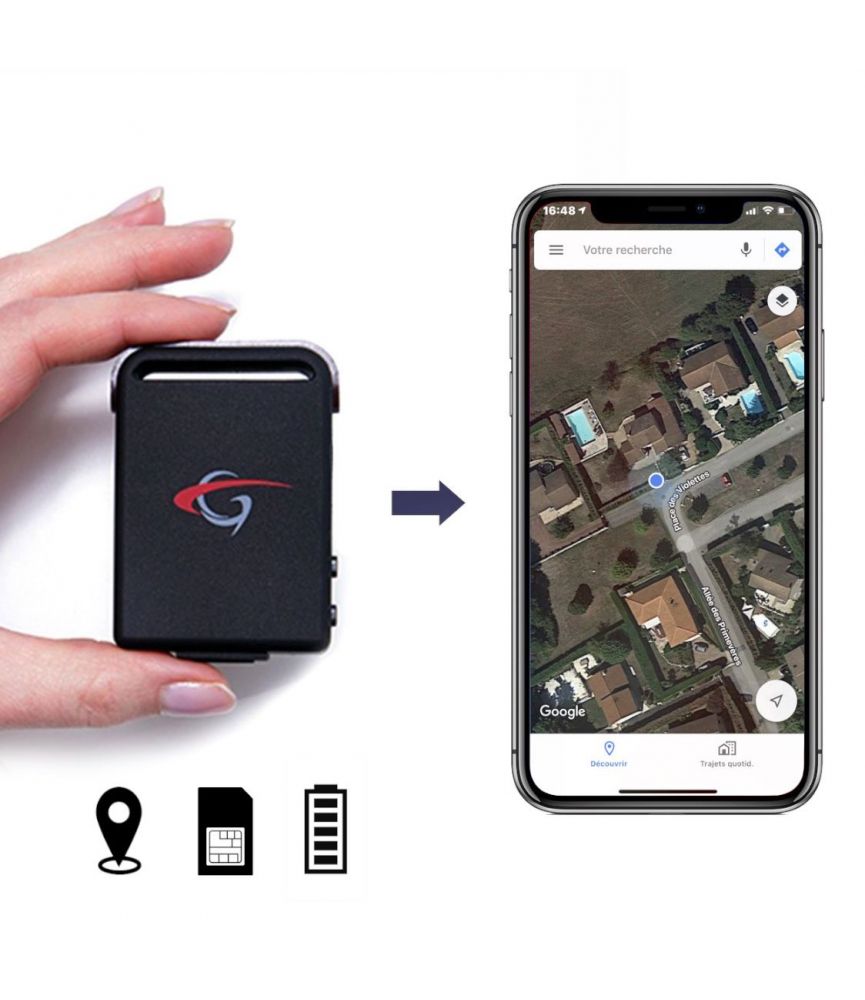 Nuvance - Tracker GPS avec App - pour Voiture - Vélo - Valise